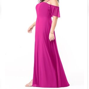Azazie Mabel Women's Off-Shoulder Fuchsia Maxi Bridesmaid Dress